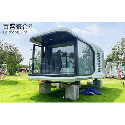 Villa Landschapsdecoratie Prefabricated Movable Apple Capsule House met terras