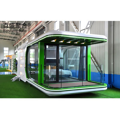 Villa Landschapsdecoratie Prefabricated Movable Apple Capsule House met terras
