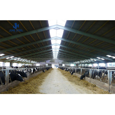 Moderne geitenstal geprefabriceerde staalconstructie koeienstal boerderij met lasdienst