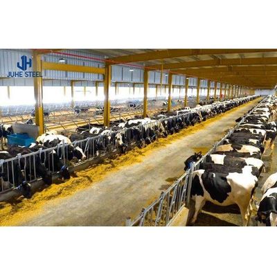 Voorgefabriceerd staal koeienmelk boerderij huis met sandwich paneel dak en roldeur