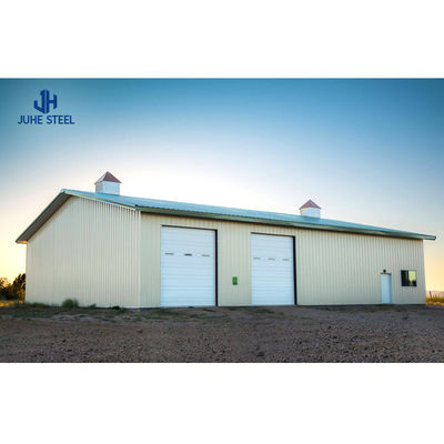 Wide Span Portal Frame Steel Structure Warehouse met rollende deur en prefab ontwerp