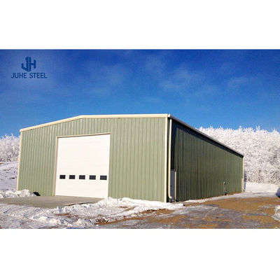 Wide Span Portal Frame Steel Structure Warehouse met rollende deur en prefab ontwerp
