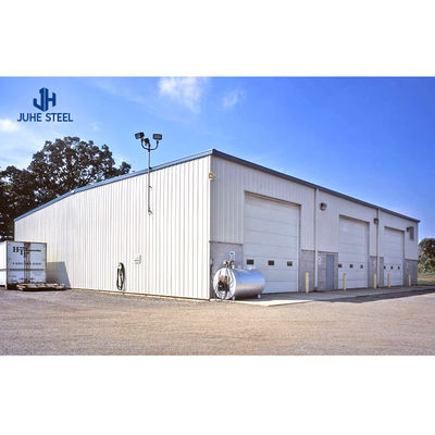 Wide Span Portal Frame Steel Structure Warehouse met rollende deur en prefab ontwerp
