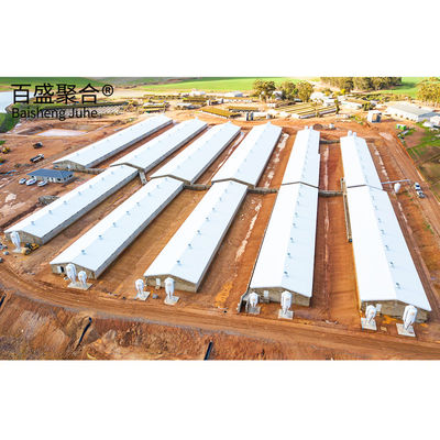 Lange spanning rasterstructuur Q235/Q345 laagkoolstofstaal prefab staalstructuur koeienstal