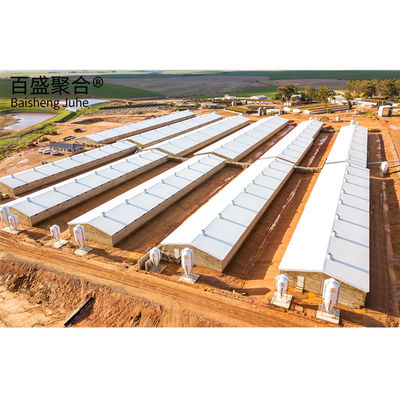 Lange spanning rasterstructuur Q235/Q345 laagkoolstofstaal prefab staalstructuur koeienstal