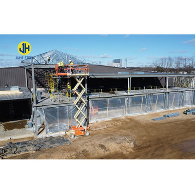 Voederverwerking Metaalframe Staalconstructie Werkplaats Gebouw met en schuifdeur
