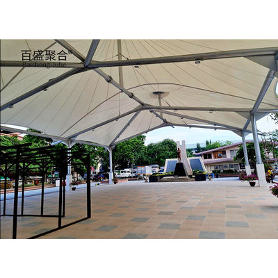 0.065mm Stof tent schaduw structuur zonnescherm PVDF PTFE parkeerterrein spanningsmembraan structuur