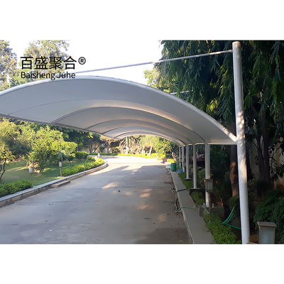 Metalen frame 2-Car Outdoor Shed Aluminium en Hout Carport Waterdicht voor auto parkeren