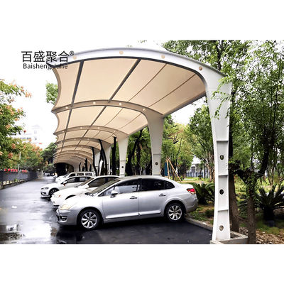 Metalen frame 2-Car Outdoor Shed Aluminium en Hout Carport Waterdicht voor auto parkeren