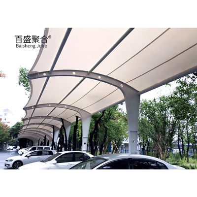 Metalen frame 2-Car Outdoor Shed Aluminium en Hout Carport Waterdicht voor auto parkeren