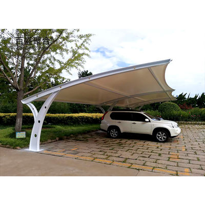 Brandbestendige met poeder beklede membraanstructuur dak auto zonnescherm carport