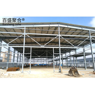 Zware opslagruimte staalconstructie geprefabriceerd metalen gebouw met gegalvaniseerd frame